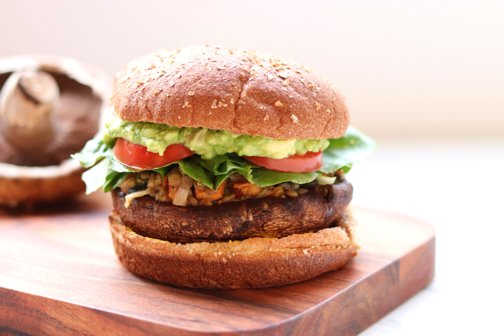 STUFFED PORTOBELLO MUSHROOM BURGER - Basil and Bowl